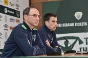 23 March 2017; Republic of Ireland manager Martin O'Neill and captain Seamus Coleman during a press conference at the FAI National Training Centre in Abbotstown, Co Dublin. Photo by Matt Browne/Sportsfile