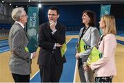 23 March 2017; In attendance at the Sport Ireland’s Anti-Doping Annual Review for 2016 are, from left, John Treacy, CEO, Irish Sports Council, Patrick O'Donovan, T.D., Minister of State for Tourism and Sport, Dr Una May, Sport Ireland Director of Participation and Ethics, and Siobhan Leonard, Sport Ireland Anti-Doping manager. The event took place at Sport Ireland National Sports Campus in Blanchardstown, Co Dublin. Photo by Seb Daly/Sportsfile