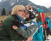 23 March 2017; Team Ireland's Laoise Kenny, a member of Kilternan Karvers Special Olympics Club, from Monkstown, Co. Dublin, and her mother Joan after competing in an Alpine Slalom Final at the 2017 Special Olympics World Winter Games at Schladming-Rohrmoos, Stadthalle Graz, in Graz, Austria. Photo by Ray McManus/Sportsfile