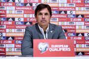 23 March 2017; Wales manager Chris Coleman during a press conference at the Aviva Stadium in Dublin. Photo by Matt Browne/Sportsfile