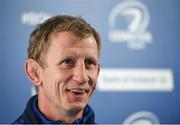 24 March 2017; Leinster head coach Leo Cullen speaking during a press conference at the RDS Arena in Dublin. Photo by Seb Daly/Sportsfile