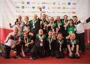 24 March 2017; Team Ireland T2 and their coaches following the presentations for the Floorball competitions at the 2017 Special Olympics World Winter Games in the Messe Graz Center, Graz, Austria. Photo by Ray McManus/Sportsfile
