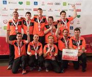 24 March 2017; Team Ireland T1 following the presentations for the Floorball competitions at the 2017 Special Olympics World Winter Games in the Messe Graz Center, Graz, Austria. Photo by Ray McManus/Sportsfile