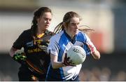 24 March 2017; Chloe McCaffrey of St Ciarán's Ballygawley in action against Maeve Barry of John The Baptist Community School during the Lidl All Ireland PPS Senior A Championship Final match between John The Baptist Community School and St Ciarans Ballygawley at Cusack Park in Mullingar, Co Westmeath. Photo by Piaras Ó Mídheach/Sportsfile