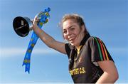 24 March 2017; John The Baptist Community School's Andrea O'Sullivan celebrates with the cup after the Lidl All Ireland PPS Senior A Championship Final match between John The Baptist Community School and St Ciarans Ballygawley at Cusack Park in Mullingar, Co Westmeath. Photo by Piaras Ó Mídheach/Sportsfile