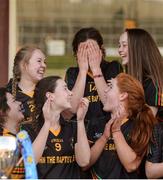 24 March 2017; Anna-Rose Kennedy of John The Baptist Community School, centre, reacts after being announced as player of the match after the Lidl All Ireland PPS Senior A Championship Final match between John The Baptist Community School and St Ciarans Ballygawley at Cusack Park in Mullingar, Co Westmeath. Photo by Piaras Ó Mídheach/Sportsfile