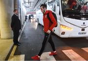 24 March 2017; Gareth Bale of Wales arrives ahead of the FIFA World Cup Qualifier Group D match between Republic of Ireland and Wales at the Aviva Stadium in Dublin. Photo by David Maher/Sportsfile