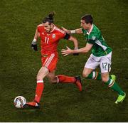 24 March 2017; Gareth Bale of Wales in action against Stephen Ward of Republic of Ireland during FIFA World Cup Qualifier Group D match between Republic of Ireland and Wales at the Aviva Stadium in Dublin. Photo by Stephen McCarthy/Sportsfile