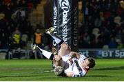 24 March 2017; Craig Gilroy of Ulster scores a try during the Guinness PRO12 Round 18 match between Newport Gwent Dragons and Ulster at Rodney Parade in Newport, Wales. Photo by Ben Evans/Sportsfile