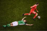 24 March 2017; Aaron Ramsey of Wales in action against Jeff Hendrick of Republic of Ireland during the FIFA World Cup Qualifier Group D match between Republic of Ireland and Wales at the Aviva Stadium in Dublin. Photo by Stephen McCarthy/Sportsfile