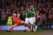 24 March 2017; Gareth Bale of Wales in action against Glenn Whelan of Republic of Ireland during FIFA World Cup Qualifier Group D match between Republic of Ireland and Wales at the Aviva Stadium in Dublin. Photo by Brendan Moran/Sportsfile
