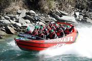 3 September 2011; Members of the Ireland squad, including, Tommy Bowe, Tony Buckley, Sean O'Brien, Mike Ross, Rob Kearney and Stephen Ferris, Shane Jennings, Paddy Wallace, Conor Murray, Rory Best, Tom Court, Isaac Boss, Denis Leamy and Keith Earls, ride in a Shotover Jet boat around the Shotover River, the trip being kindly provided by the Queenstown Lakes District Council, during a squad activity ahead of their Pool C opening game against the USA on the 11th of September. Ireland Rugby Squad Activity - 2011 Rugby World Cup, Queenstown, New Zealand. Picture credit: Brendan Moran / SPORTSFILE