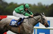 3 September 2011; Silver Sycamore, with Shane Foley up, on the way to winning The Irish Stallion Farms European Breeders Fund Fillies Maiden. Horse Racing at Leopardstown, Leopardstown Race Course, Dublin. Picture credit: Ray McManus / SPORTSFILE