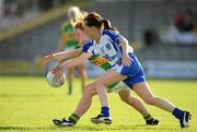 3 September 2011; Grainne McNally, Monaghan, in action against Louise Ni Mhuircheartaigh, Kerry. TG4 All-Ireland Ladies Senior Football Championship Semi-Final, Kerry v Monaghan, St. Brendan's Park, Birr, Co. Offaly. Picture credit: Barry Cregg / SPORTSFILE