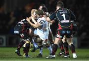 24 March 2017; Chris Henry of Ulster is tackled by Sam Beard and Ollie Griffiths of Newport Gwent Dragon during the Guinness PRO12 Round 18 match between Newport Gwent Dragons and Ulster at Rodney Parade in Newport, Wales. Photo by Ben Evans/Sportsfile