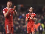 24 March 2017; Gareth Bale of Wales applauds supporters following the FIFA World Cup Qualifier Group D match between Republic of Ireland and Wales at the Aviva Stadium in Dublin. Photo by Eóin Noonan/Sportsfile
