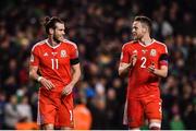 24 March 2017; Gareth Bale, left, and Chris Gunter of Wales following the FIFA World Cup Qualifier Group D match between Republic of Ireland and Wales at the Aviva Stadium in Dublin. Photo by Ramsey Cardy/Sportsfile