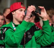 24 March 2017; Team Ireland's James Healy, a member COPE Foundation Cork Special Olympics Club, from Ovens, Co. Cork, at the 2017 Special Olympics World Winter Games Closing Ceremony in Stadium Graz, Graz, Austria. Photo by Ray McManus/Sportsfile