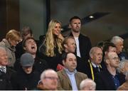 24 March 2017; Robbie Keane and wife Claudine ahead of the FIFA World Cup Qualifier Group D match between Republic of Ireland and Wales at the Aviva Stadium in Dublin. Photo by Ramsey Cardy/Sportsfile