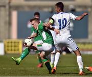 25 March 2017; Ronan Curtis of Republic of Ireland in action against Ron Broja of Kosovo during the UEFA U21 Championships Qualifying Round Group 5 game between Republic of Ireland and Kosovo at Tallaght Stadium in Tallaght, Dublin. Photo by Matt Browne/Sportsfile