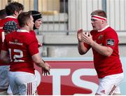 25 March 2017; Niall Scannell, right, of Munster celebrates with his team-mates after scoring his sides first try during the Guinness PRO12 Round 18 game between Zebre and Munster at Stadio Sergio Lanfranchi in Parma, Italy. Photo by Roberto Bregani/Sportsfile