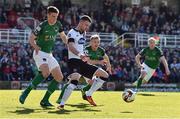 25 March 2017; Ciaran Kilduff of Dundalk in action against Ryan Delaney, left, and Conor McCormack of Cork City during the SSE Airtricity League Premier Division game between Cork City and Dundalk at Turner's Cross in Cork. Photo by Diarmuid Greene/Sportsfile