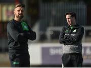 25 March 2017; Shamrock Rovers manager Stephen Bradley, right, prior to the SSE Airtricity League Premier Division game between St Patrick's Athletic and Shamrock Rovers at Richmond Park in Dublin. Photo by Seb Daly/Sportsfile
