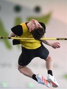 25 March 2017; Ryan Carthy Walshe of Adamstown AC, Co Wexford on his way to winning the U19 Men's High Jump during day one of the Irish Life Health National Juvenile Indoor Championships 2017 at AIT International Arena in Athlone, Co. Westmeath. Photo by Sam Barnes/Sportsfile