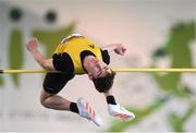 25 March 2017; Ryan Carthy Walshe of Adamstown AC, Co Wexford on his way to winning the U19 Men's High Jump during day one of the Irish Life Health National Juvenile Indoor Championships 2017 at AIT International Arena in Athlone, Co. Westmeath. Photo by Sam Barnes/Sportsfile