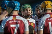 25 March 2017; Our Lady's Secondary School Templemore captain Paddy Cadell speaks to his team-mates in a huddle before the Masita GAA All Ireland Post Primary Schools Croke Cup Final game between St. Kieran's College and Our Ladys Secondary School Templemore at Semple Stadium in Thurles, Co. Tipperary. Photo by Piaras Ó Mídheach/Sportsfile