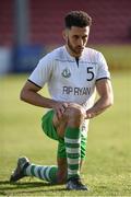 25 March 2017; Roberto Lopes of Shamrock Rovers warms up wearing t-shirts in tribute to the late Ryan McBride of Derry FC prior to the SSE Airtricity League Premier Division game between St Patrick's Athletic and Shamrock Rovers at Richmond Park in Dublin. Photo by Seb Daly/Sportsfile