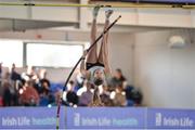 25 March 2017; Emma Coffey of Carraig na bhFear AC, Co. Cork, on her way to winning the U17 Women's Pole Vault during day one of the Irish Life Health National Juvenile Indoor Championships 2017 at AIT International Arena in Athlone, Co. Westmeath. Photo by Sam Barnes/Sportsfile