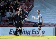 25 March 2017; Ciaran Kilduff of Dundalk is shown a red card by referee Robert Rogers during the SSE Airtricity League Premier Division game between Cork City and Dundalk at Turner's Cross in Cork. Photo by Diarmuid Greene/Sportsfile