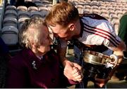 25 March 2017; Brian McGrath of Our Lady's Secondary School Templemore celebrates with his grandmother Nancy Eviston, age 89, after the Masita GAA All Ireland Post Primary Schools Croke Cup Final game between St. Kieran's College and Our Ladys Secondary School Templemore at Semple Stadium in Thurles, Co. Tipperary. Photo by Piaras Ó Mídheach/Sportsfile