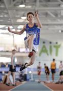 25 March 2017; Brendan Finnan of Longford AC, Co. Longford, competing in the U15 Men's Long Jump during day one of the Irish Life Health National Juvenile Indoor Championships 2017 at AIT International Arena in Athlone, Co. Westmeath. Photo by Sam Barnes/Sportsfile