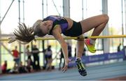 25 March 2017; Maeve Hayes of St Paul's AC, Co. Wexford, competing in the U16 Girl's High Jump during day one of the Irish Life Health National Juvenile Indoor Championships 2017 at AIT International Arena in Athlone, Co. Westmeath. Photo by Sam Barnes/Sportsfile