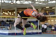25 March 2017; Holly Meredith of St Mary's AC, Co. Limerick, competing in the U16 Girl's High Jump during day one of the Irish Life Health National Juvenile Indoor Championships 2017 at AIT International Arena in Athlone, Co. Westmeath. Photo by Sam Barnes/Sportsfile