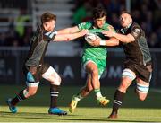 25 March 2017; Stacey Ili of Connacht in action against Ali Price and Rory Hughes of Glasgow Warriors during the Guinness PRO12 Round 18 match between Glasgow Warriors and Connacht at Scotstoun Stadium in Glasgow, Scotland. Photo by Kenny Smith/Sportsfile