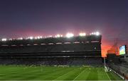 25 March 2017; A general view as the sun sets behind the Hogan Stand during the Allianz Football League Division 1 Round 6 game between Dublin and Roscommon at Croke Park in Dublin. Photo by Brendan Moran/Sportsfile