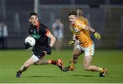 25 March 2017; Rory Grugan of Armagh in action against Conor Hamill of Antrim  during the Allianz Football League Division 3 Round 6 game between Armagh and Antrim at Athletic Grounds in Armagh. Photo by Oliver McVeigh/Sportsfile