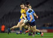 25 March 2017; Philip McMahon of Dublin is tackled by Cathal Compton of Roscommon during the Allianz Football League Division 1 Round 6 game between Dublin and Roscommon at Croke Park in Dublin. Photo by Brendan Moran/Sportsfile