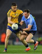 25 March 2017; Philip McMahon of Dublin is tackled by Cathal Compton of Roscommon during the Allianz Football League Division 1 Round 6 game between Dublin and Roscommon at Croke Park in Dublin. Photo by Brendan Moran/Sportsfile