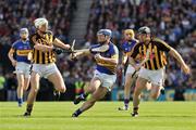 4 September 2011; Eoin Kelly, Tipperary, in action against Michael Fennelly, left, and Noel Hickey, right, Kilkenny. GAA Hurling All-Ireland Senior Championship Final, Kilkenny v Tipperary, Croke Park, Dublin. Picture credit: Barry Cregg / SPORTSFILE