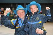 4 September 2011; Tipperary supporters Jonathan and Megan Quigley, from Killenaule, Co. Tipperary, before the game. Supporters at the GAA Hurling All-Ireland Championship Finals, Croke Park, Dublin. Picture credit: Pat Murphy / SPORTSFILE