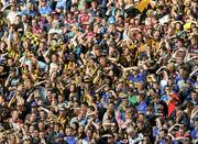 4 September 2011; Kilkenny and Tipperary supporters on Hill 16. Supporters at the GAA Hurling All-Ireland Championship Finals, Croke Park, Dublin. Picture credit: Brian Lawless / SPORTSFILE