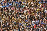 4 September 2011; Kilkenny and Tipperary supporters shield their eyes from the sun on Hill 16. GAA Hurling All-Ireland Senior Championship Final, Kilkenny v Tipperary, Croke Park, Dublin. Picture credit: Brian Lawless / SPORTSFILE