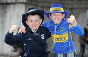 4 September 2011; Tipperary supporters Tomas Bourke, left, and Jack Holahan, from Thurles, before the game. Supporters at the GAA Hurling All-Ireland Championship Finals, Croke Park, Dublin. Picture credit: Pat Murphy / SPORTSFILE