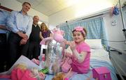 5 September 2011; Kilkenny's Henry Shefflin with four year old Sarah Carthy, from Tralee, Co. Kerry, and the Liam MacCarthy cup at Our Lady's Hospital for Sick Children, Crumlin, Dublin. Photo by Sportsfile