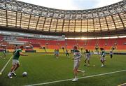 5 September 2011; A general view of Republic of Ireland players, including Liam Lawrence, left, and Andy Keogh, during squad training ahead of their EURO 2012 Championship Qualifier against Russia on Tuesday. Republic of Ireland Squad Training, Luzhniki Stadium, Moscow, Russia. Picture credit: David Maher / SPORTSFILE