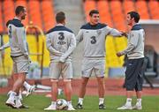 5 September 2011; Republic of Ireland's Darren O'Dea, second from right, with team-mates, from left to right, Damien Delaney, Simon Cox and Keith Treacy during squad training ahead of their EURO 2012 Championship Qualifier against Russia on Tuesday. Republic of Ireland Squad Training, Luzhniki Stadium, Moscow, Russia. Picture credit: David Maher / SPORTSFILE